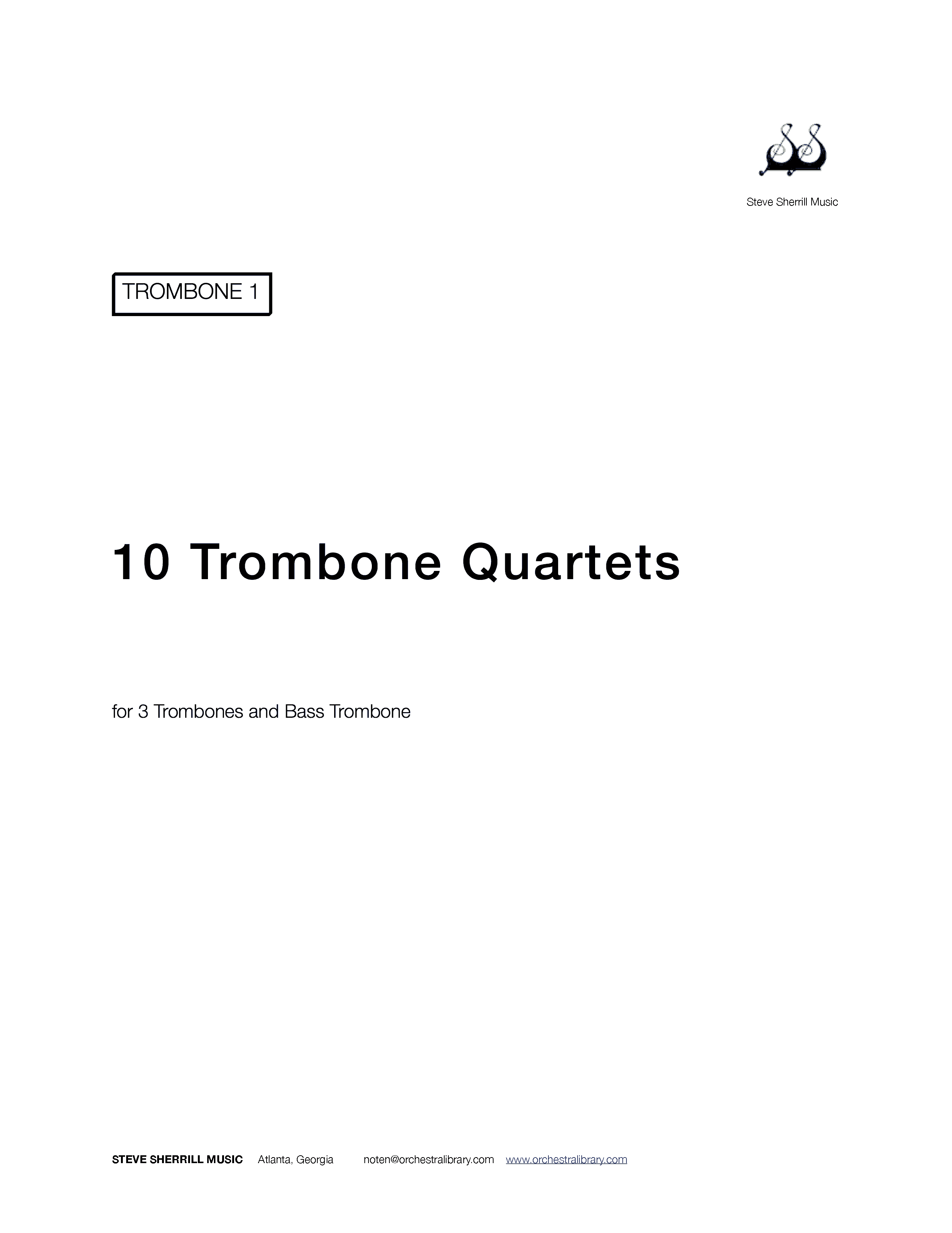 Ten Trombone Quartets  cover page